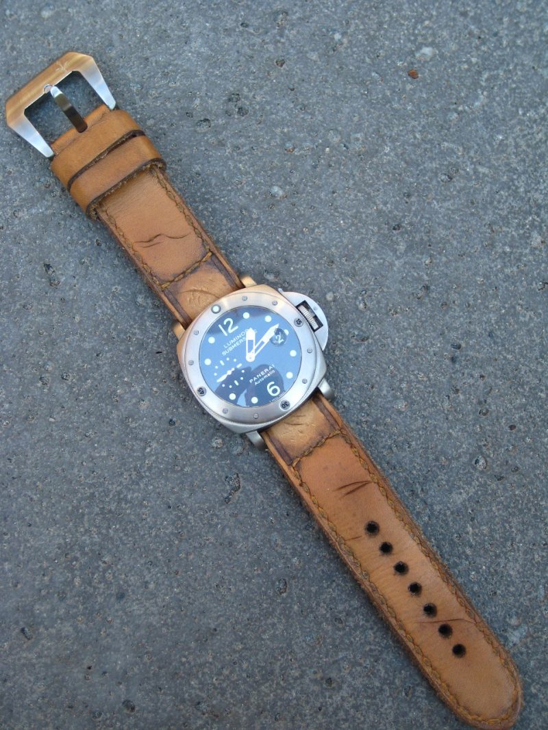 Caitlin 2 Strap on Panerai watch by Gunny Straps