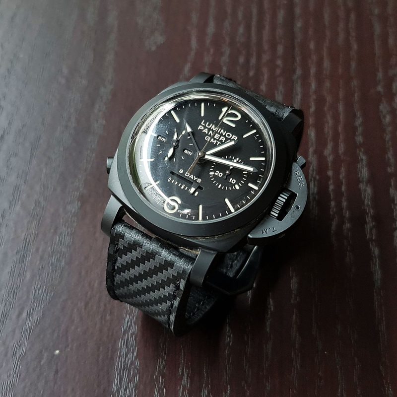 Carbon Fiber Strap on Panerai Luminor by Gunny Straps