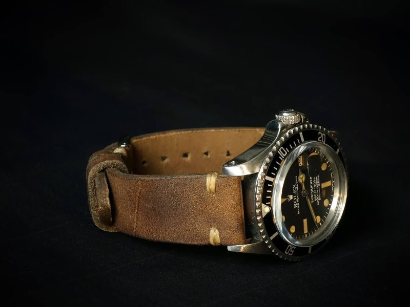 2010 Minimalist Chocolate Leather Strap For Rolex by Gunny Straps