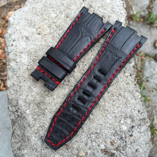 apblack003 BLACK CROCODILE - Gunny Straps Official