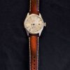 Artdeco1 vintage classy reddish brown leather strap by gunny straps shown on jaeger le coultre JLC and also for other wristwatch like rolex omega tag heuer patek philipe iwc breitling watch bands