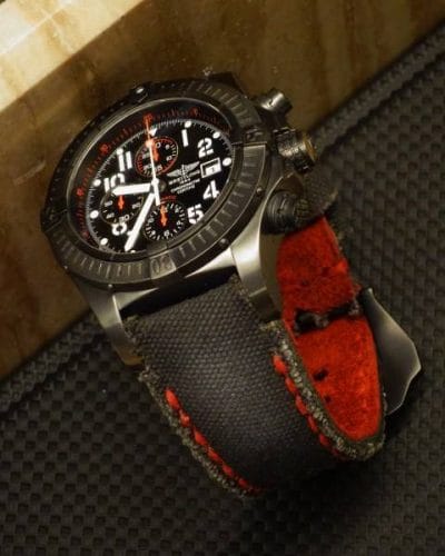 canvas noir red backing - Gunny Straps Official