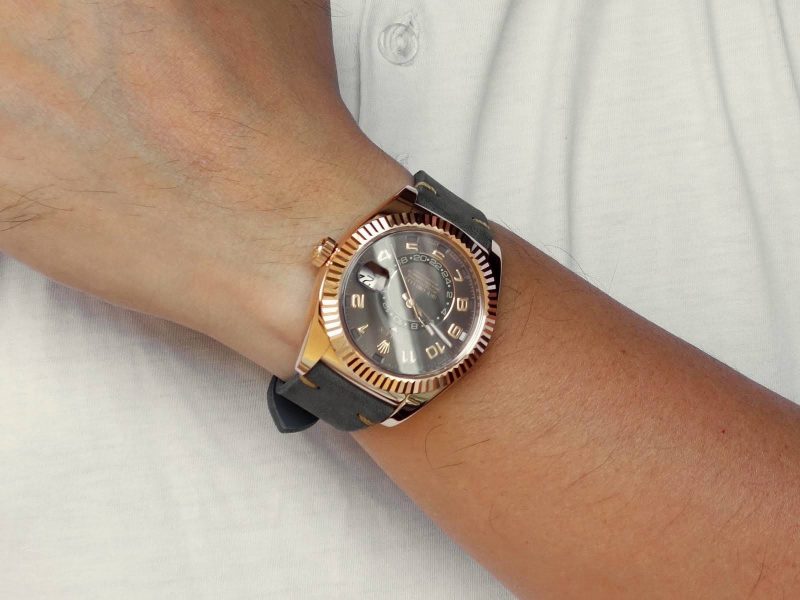 Minimalist Grey Leather Strap For Rolex by Gunny Straps