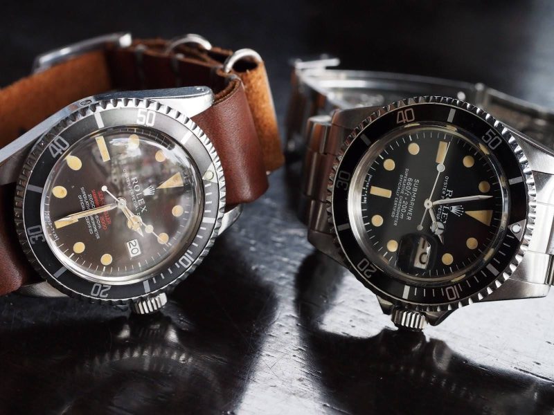 Burnt Umber Single Pass Strap for Rolex Sea Dweller and Rolex Submariner by Gunny Straps