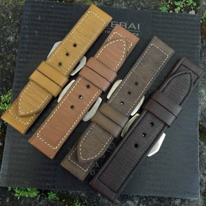 Dark Chocolate brown vintage leather strap by gunny straps for panerai rolex iwc tag heuer omega seiko and any other watches