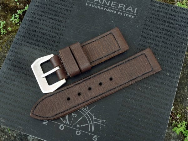 Dark Chocolate brown vintage leather strap by gunny straps for panerai rolex iwc tag heuer omega seiko and any other watches