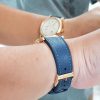 Pebble Airforce Blue elegant classic leather watch strap by gunny straps for dressy wristwatch looks rolex patek philippe lange soehne omega and any other vintage and modern watches