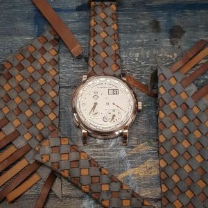 weaved 360 rolled edge grey brown 01 - Gunny Straps Official