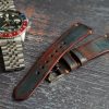 Gurney 2nd serie - Gurney 2 blue red minimalist strap shown on rolex pepsi gmt master vintage style by gunny straps official handmade leather strap