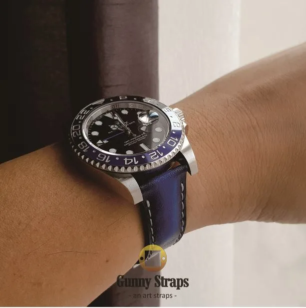 Rolex batman leather strap deals