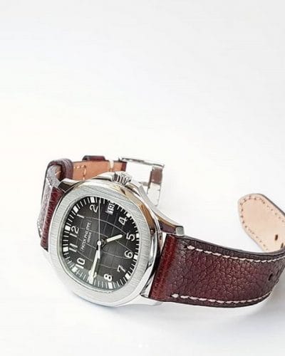 JKW leather dressy watch strap for patek philippe aquanaut and any other watch brands with thin leather burgundy color gunny straps