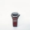 JKW leather dressy watch strap for patek philippe aquanaut and any other watch brands with thin leather burgundy color gunny straps