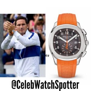 Frank Lampard wearing Aquanaut 5968A with orange strap (source: instagram @celebwatchspotter)