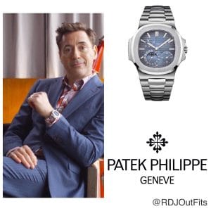 Robert Downey Jr (Iron Man) wearing Patek Philippe 5712 Stainless Steel