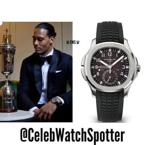 Virgil van Dijk (best football player in England) wearing Aquanaut 5164