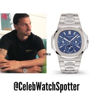 Zlatan Ibrahimovic (Sweden legend football player) wearing Nautilus  Perpetual Calendar 5740G