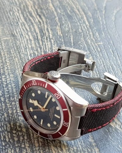 canvas 2 tone black red on tudor watches 1 by gunny straps official online store