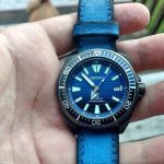 canvas 2 tone blue black on watchjawns seiko watch 1 by gunny straps official online store