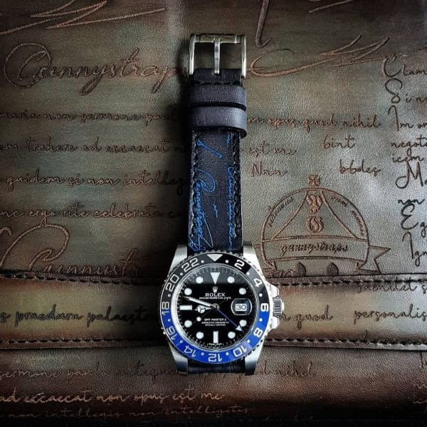 deep black blue scritto rolex batman