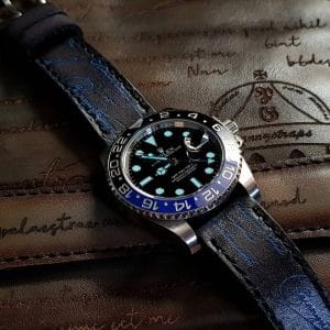 deep black blue scritto rolex batman