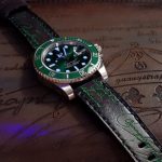 deep black green scritto rolex hulk gunny straps