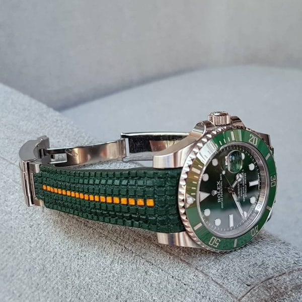 extreme chessboard green orange stripe rolex