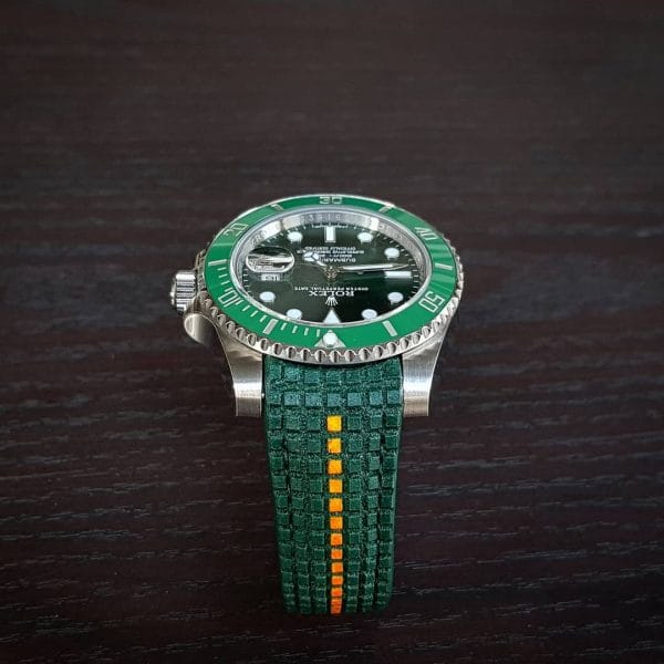 extreme chessboard green orange stripe rolex