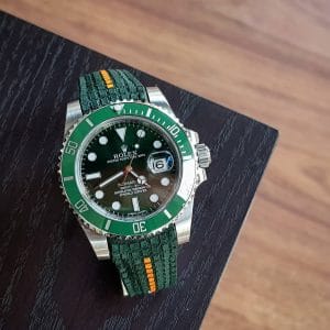 extreme chessboard green orange stripe rolex