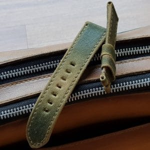 two tone perfect canvas strap green beige