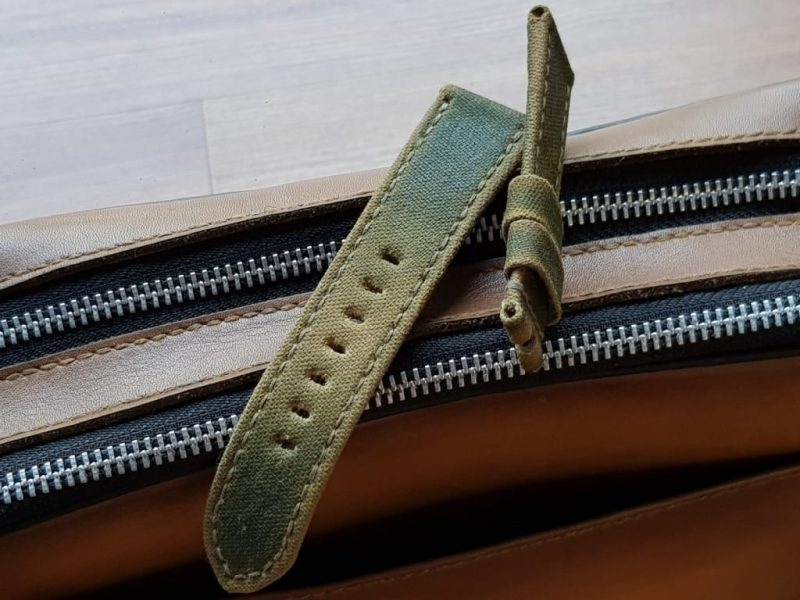 Two Tone Canvas Green-Beige Strap For Rolex by Gunny Straps