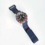 extreme chessboard blue with velcro closure system on rolex gmt pepsi