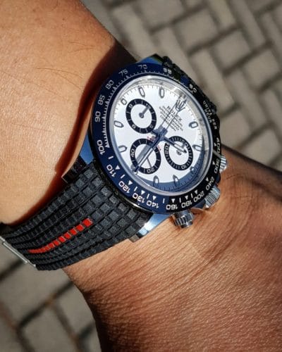 extreme chessboard black red stripe rolex daytona