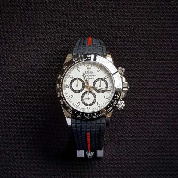 extreme chessboard black red stripe rolex daytona