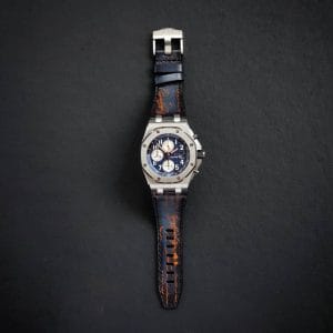 AP Dark Blue Patina with Orange Scritto gunnystraps