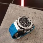 flight eagle cyan an unique leather strap made by gunny straps for hublot