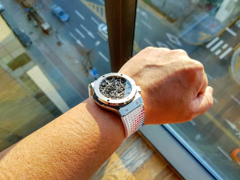 Obangsaek Strap on Hublot Classic Fusion by Gunny Straps