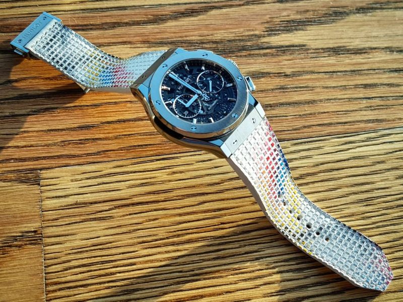 Obangsaek Strap on Hublot Classic Fusion by Gunny Straps