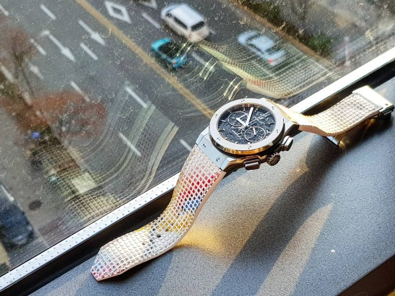 Obangsaek Strap on Hublot Classic Fusion by Gunny Straps