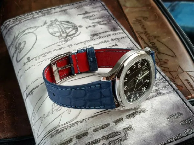 Airforce Blue Croco Strap For Patek Philippe by Gunny Straps