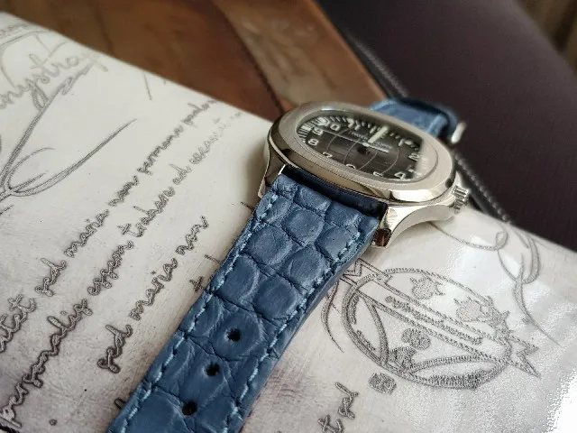 Airforce Blue Croco Strap For Patek Philippe by Gunny Straps
