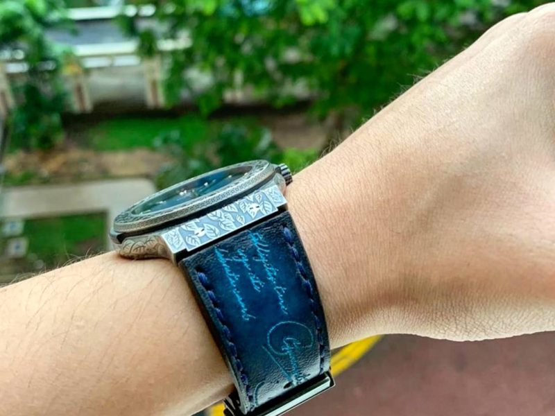 Blue Patina with Cyan Scritto Strap for Hublot - Image 2