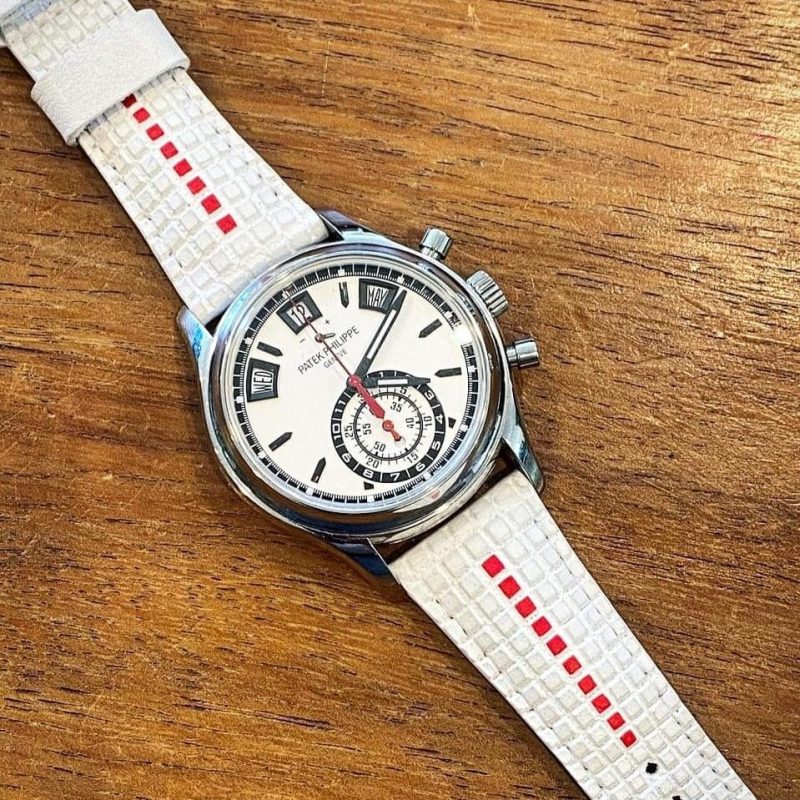 Extreme White Chessboard Strap with Red Stripe