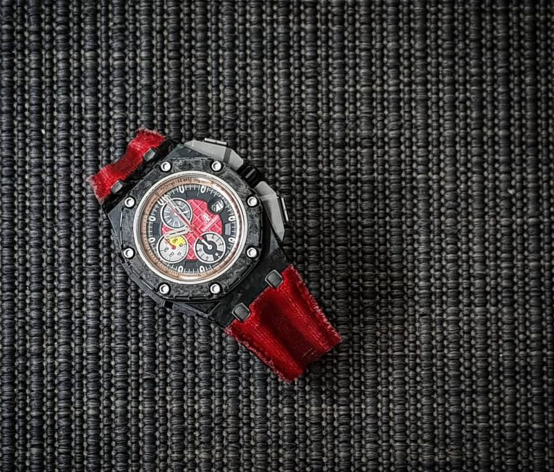 Red Double Muscular Canvas Strap For Audemars Piguet Royal Oak Offshore Grand Prix by Gunny Straps