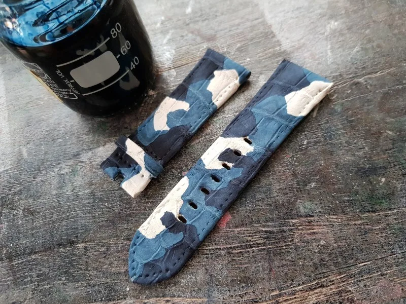 White Blue Camo Croco Strap by Gunny Straps