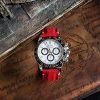 Red Canvas Strap with Hook & Loop and Extreme Padded Style on Rolex Daytona Panda