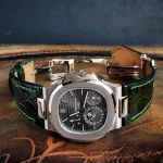 dark green croco round scale patek 02