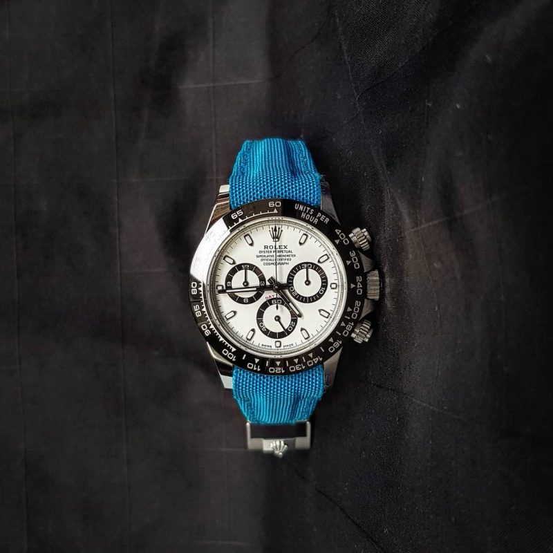 Cyan Canvas Kevlar Strap For Rolex by Gunny Straps