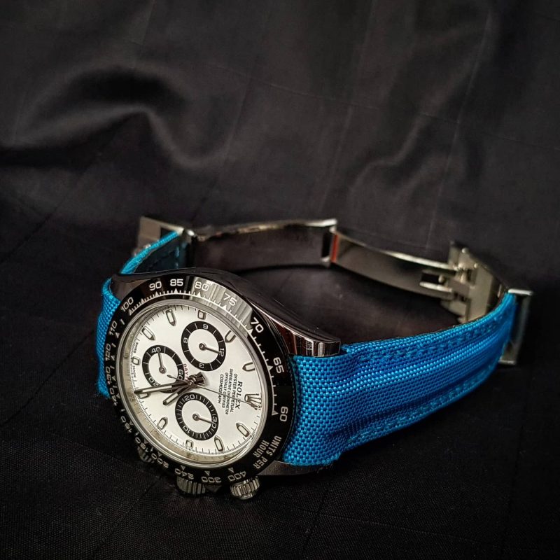 Cyan Canvas Kevlar Strap For Rolex by Gunny Straps