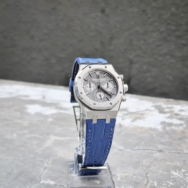 Color of 2022 Very Peri Croco Leather Strap For Audemars Piguet Royal Oak Selfwinding Chronograph 41mm by Gunny Straps