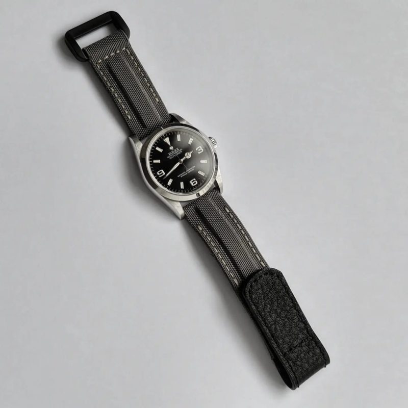 Dark Grey Kevlar Hook & Loop Strap For Rolex Explorer by Gunny Straps